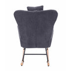 Fauteuil à bascule de chambre d'enfant en tissu peluche Teddy pour salon et chambre à coucher
