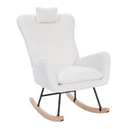Fauteuil à bascule de chambre d'enfant en tissu peluche Teddy pour salon et chambre à coucher