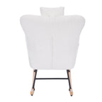 Fauteuil à bascule de chambre d'enfant en tissu peluche Teddy pour salon et chambre à coucher