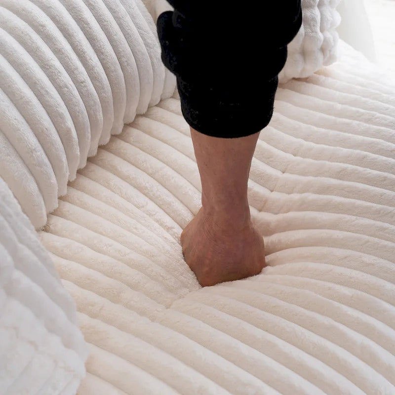 Fauteuil pivotant 360° surdimensionné en velours côtelé doux et moderne pour salon ou chambre avec oreillers