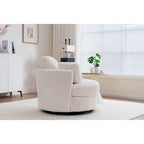Fauteuil pivotant 360° surdimensionné en velours côtelé doux et moderne pour salon ou chambre avec oreillers