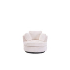 Fauteuil pivotant 360° surdimensionné en velours côtelé doux et moderne pour salon ou chambre avec oreillers