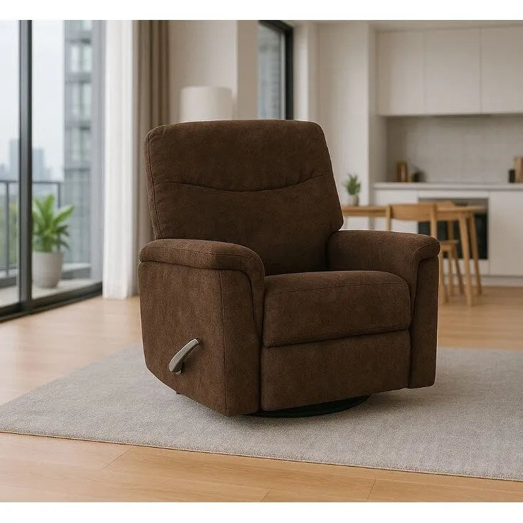 Cozy 40 Gunmetal Swivel Recliner Polyester Upholstered Heavy Duty