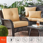 Ensemble de 2 coussins d'extérieur Sunbrella haut de gamme à assise profonde