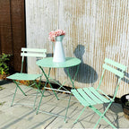 Ensemble bistro pliant 3 pièces en métal, ensemble de conversation intérieur/extérieur résistant aux intempéries pour patio, cour, jardin
