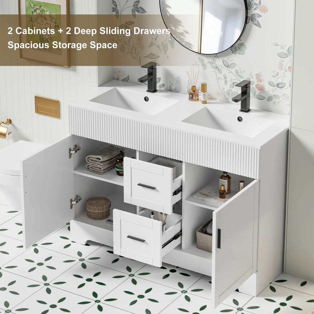 Meuble-lavabo Wavy Line 30/36/48 avec évier et robinet
