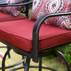 Lot de 4 tabourets de bar pivotants en métal avec coussins pour l'extérieur