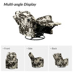 Fauteuil inclinable pivotant manuel Arlette contemporain à fleurs avec dossier capitonné