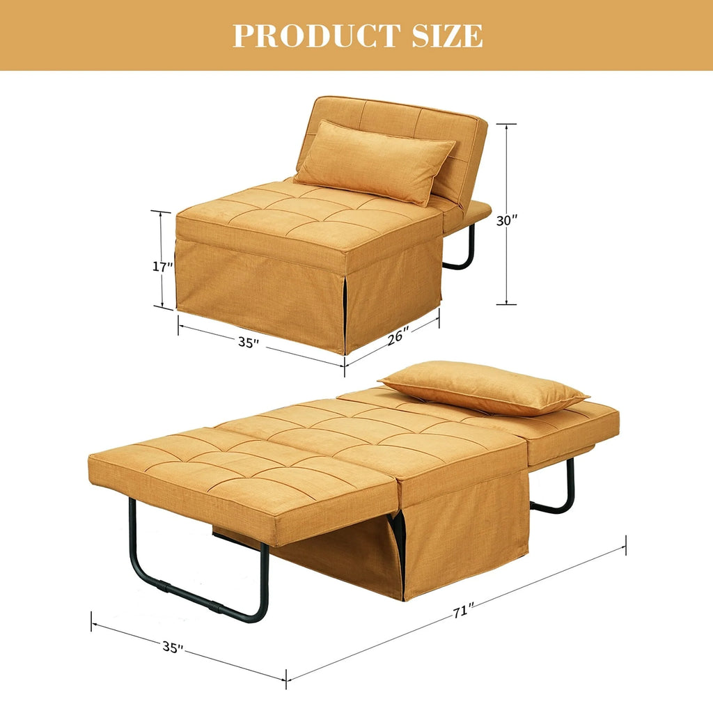 Canapé Convertible Lit Canapé Fauteuil Ottoman Pliant Fauteuils Inclinables pour Salon