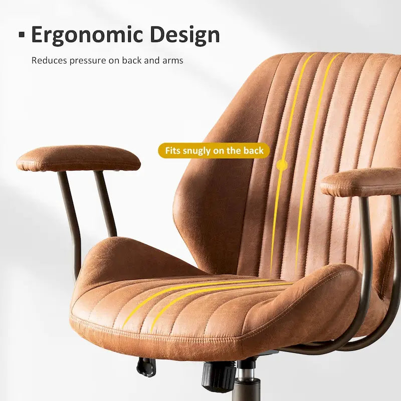 Chaise de Bureau Ergonomique en Tissu Suédé OVIOS avec Support Lombaire