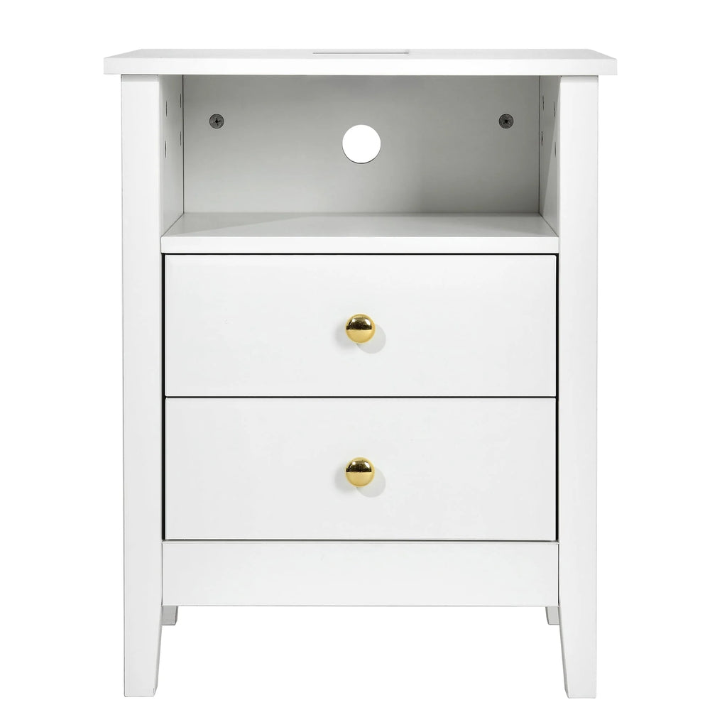 Tables de chevet lot de 2 avec station de recharge table d'appoint avec 2 tiroirs avec ports USB et prises de courant chevet de lit