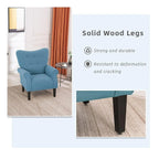 Fauteuil d'appoint moderne Erommy, fauteuil à dossier haut, canapé individuel en tissu capitonné avec pieds en bois pour salon