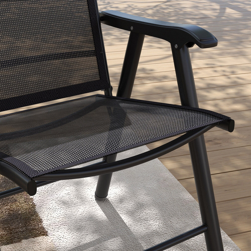 Ensemble de 4 chaises de patio pliantes Outsunny au design simple et chic, confortables pour la terrasse, le jardin, la cour et les voyages