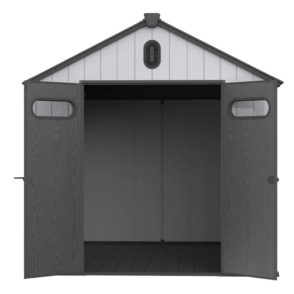 Abri de jardin en résine toutes saisons avec plancher de 1,8 m x 1,2 m / 1,8 m x 2,4 m / 2,4 m x 1,8 m / 2,4 m x 3 m, abri à outils Spire