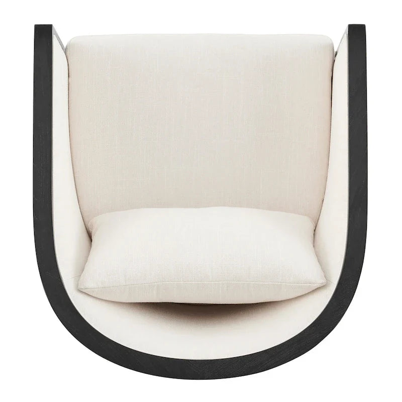 Fauteuil d'appoint en lin Tillman avec rotin