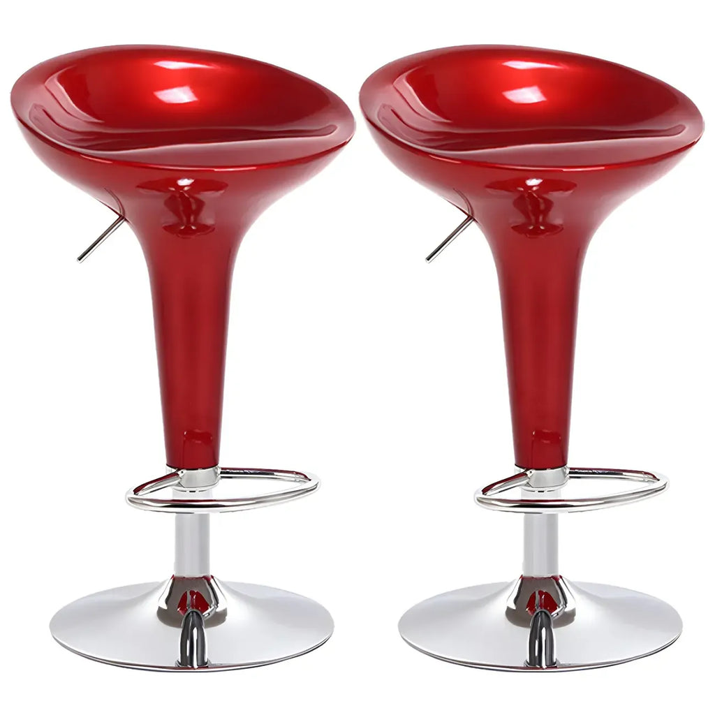 Tabouret de bar pivotant en plastique chromé, réglable en hauteur