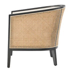 Fauteuil d'appoint en lin Tillman avec rotin