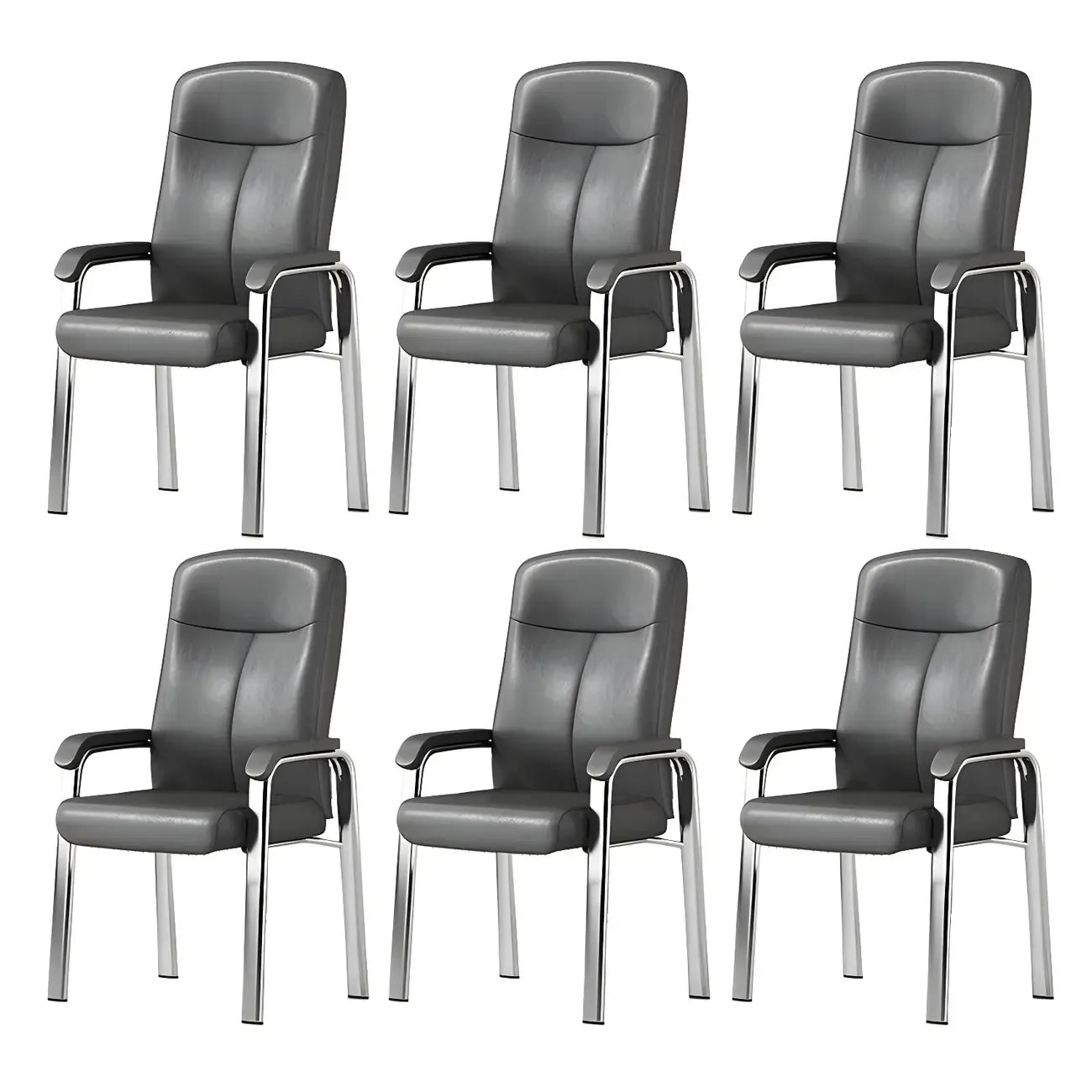 Chaise de bureau HomeyFad moderne en cuir et métal à 4 pieds avec accoudoirs