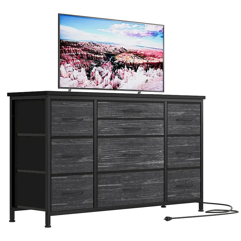 Commode de chambre avec 10 grands tiroirs pour téléviseur de 55 pouces – 55 pouces