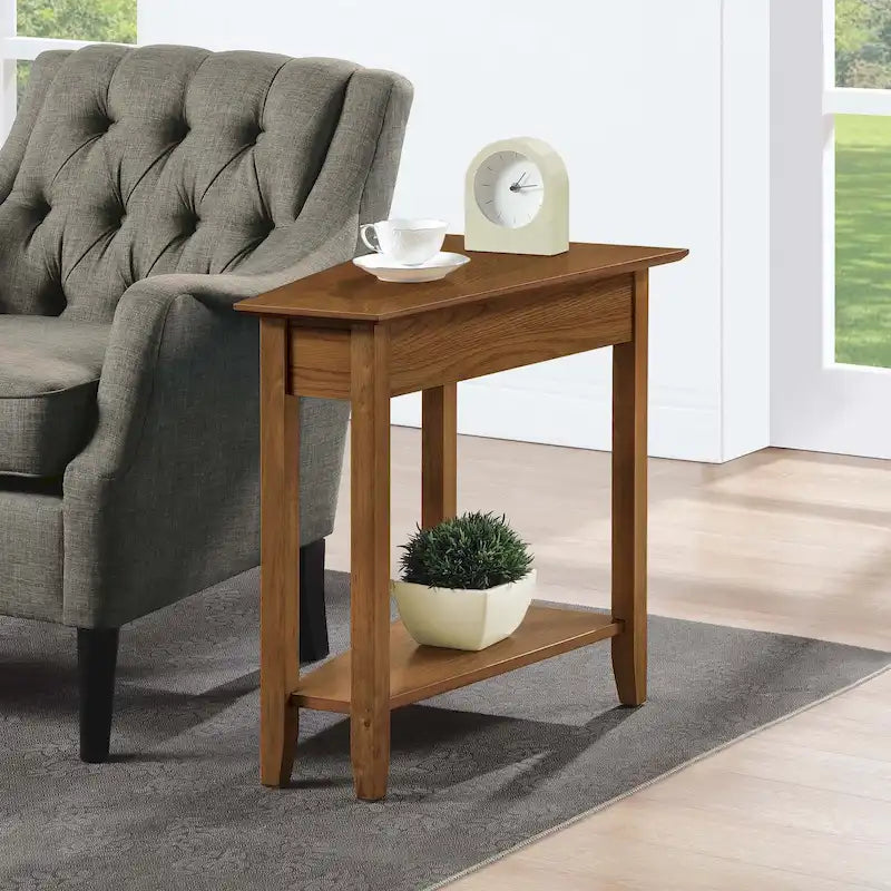 Table d'appoint d'angle American Heritage avec étagère de Convenience Concepts