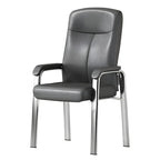 Chaise de bureau HomeyFad moderne en cuir et métal à 4 pieds avec accoudoirs