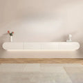 Meuble TV mural flottant en bois blanc avec rangement pour salon