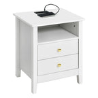 Tables de chevet lot de 2 avec station de recharge table d'appoint avec 2 tiroirs avec ports USB et prises de courant chevet de lit