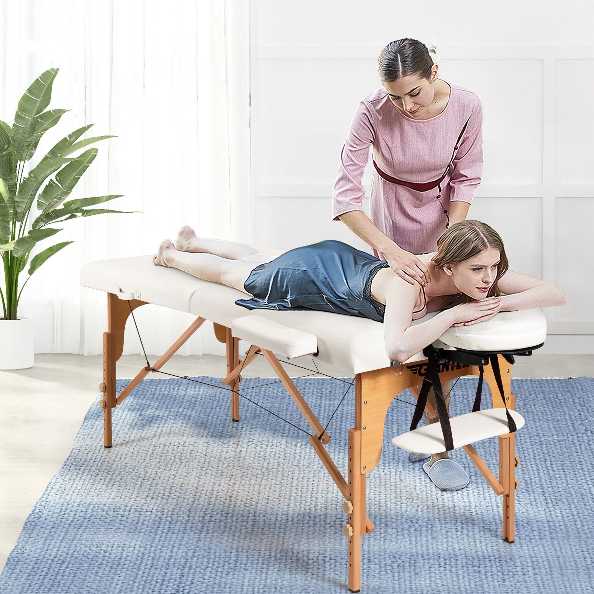 Table de massage portable 84L réglable lit de spa facial tatouage avec sac de transport
