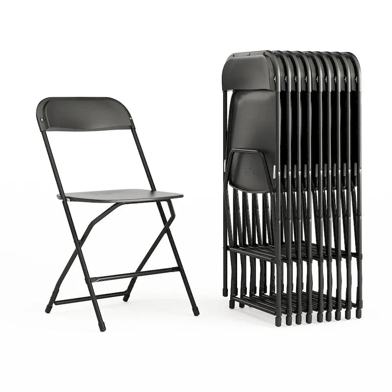 Chaise pliante en plastique - Lot de 10 - Capacité de 295 kg - Chaise événementielle
