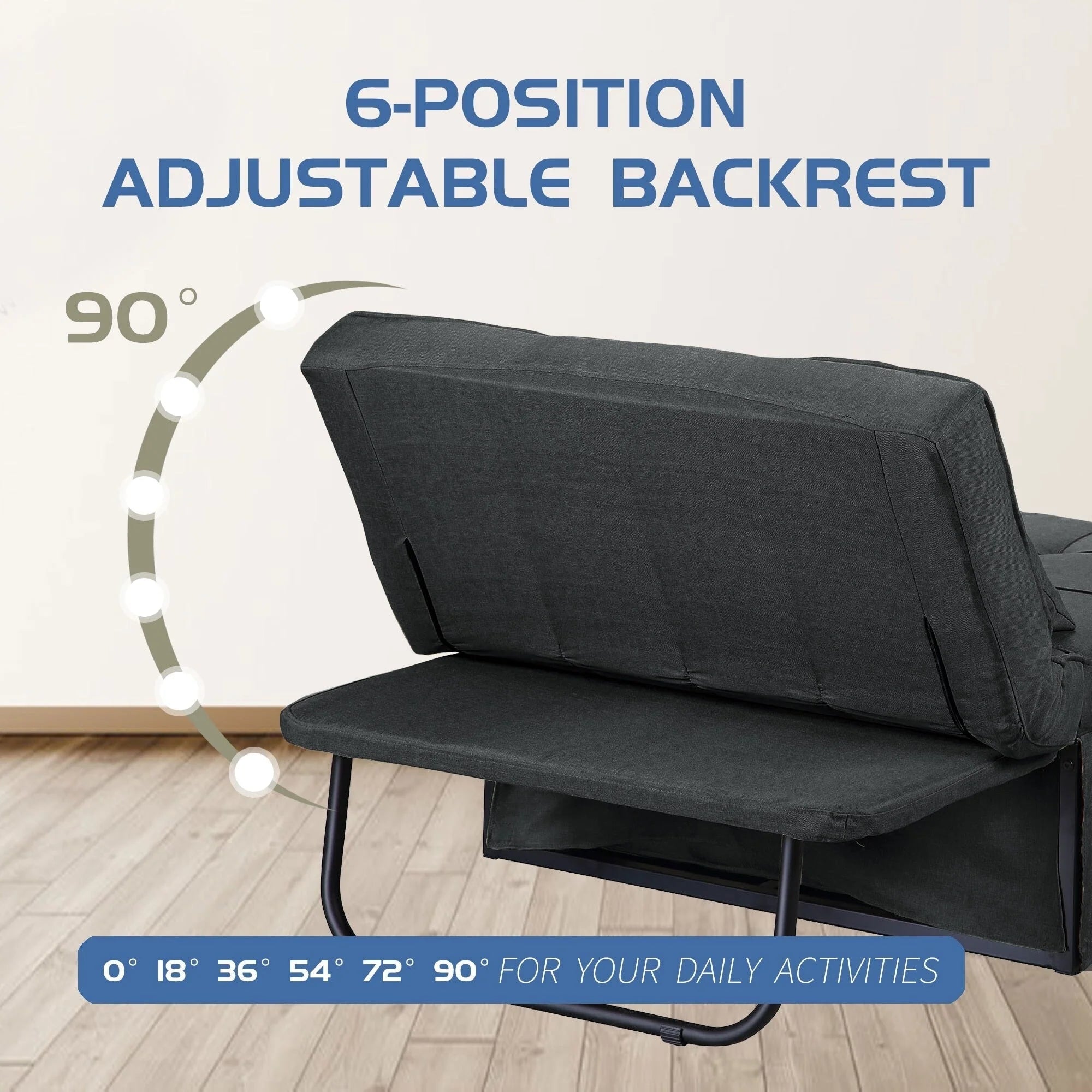 Canapé Convertible Lit Canapé Fauteuil Ottoman Pliant Fauteuils Inclinables pour Salon