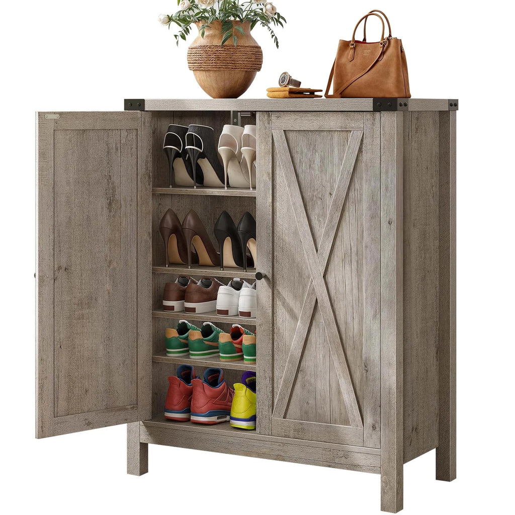 Moasis Meuble de rangement pour chaussures à 5 niveaux et 20 paires avec portes doubles pour entrée