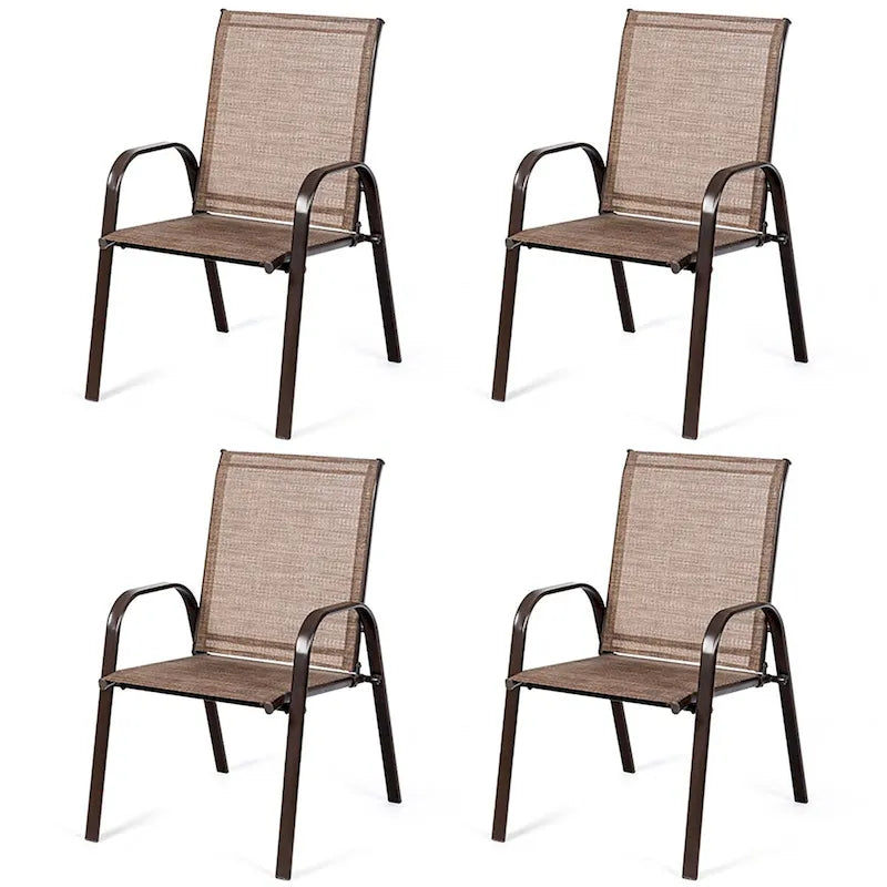 Costway Lot de 4 chaises de jardin et de terrasse avec accoudoirs – Voir détails