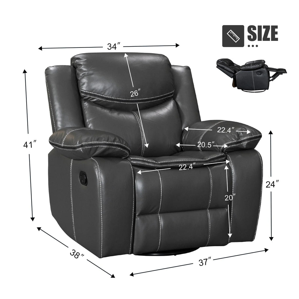 Fauteuil inclinable en cuir, large, durable, avec massage et chauffage