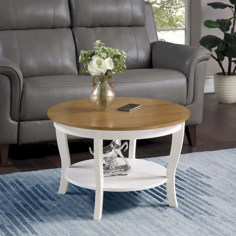 Table basse ronde avec étagère American Heritage de Convenience Concepts