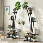 Support pour Plantes d'Intérieur, Étagère à Fleurs à 6 Niveaux pour Jardin Domestique - Lot de 2