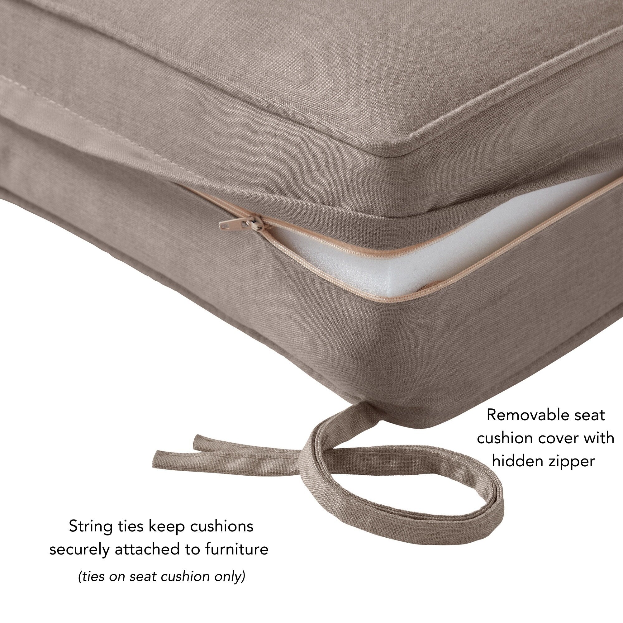 Ensemble de 2 coussins d'extérieur Sunbrella haut de gamme à assise profonde
