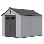 Abri de jardin en résine toutes saisons avec plancher de 1,8 m x 1,2 m / 1,8 m x 2,4 m / 2,4 m x 1,8 m / 2,4 m x 3 m, abri à outils Spire