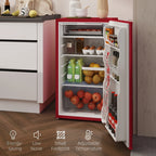 HOMCOM Mini-réfrigérateur avec congélateur 90 L, petit réfrigérateur avec thermostat réglable pour chambre
