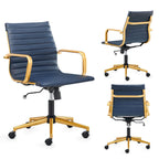 LUXMOD Chaise de Bureau à Domicile Côtelée Fauteuil de Bureau
