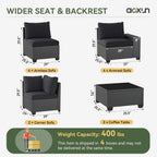 Ensembles de meubles de patio extérieurs avec coussin épais de 10 cm