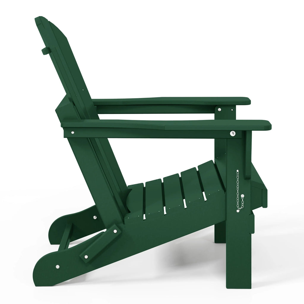 Chaise Adirondack pliante de patio d'extérieur tout temps résistante à la décoloration Polytrends Laguna