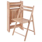 Lot de 4 chaises pliantes - Winsome : Cadre en bois massif, aucun assemblage requis, nettoyage ciblé, poids maximal 79 kg