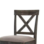 Ensemble de 2 tabourets de bar 18 po Martha Li hauteur comptoir lin beige/gris vieilli - Acme Furniture : Rembourré, cadre en bois, sans accoudoirs