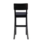 Tabouret de bar contemporain Linon Torino 29" avec siège rembourré en similicuir, bois dur/noir : Revêtement en vinyle, pieds en bois, rembourrage en mousse