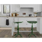 Siège de tabouret de tracteur réglable Carolina Living vert et table : Fer forgé, base à griffes, hauteur 56-84 cm