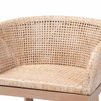 bali & pari Tabouret de bar hauteur comptoir en rotin et bois d'acajou, blanc antique délavé/marron clair : Garantie limitée de 30 jours, Nettoyage des taches
