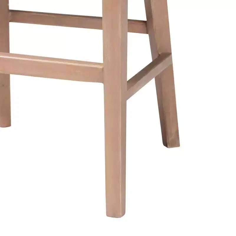 bali & pari Tabouret de bar hauteur comptoir en rotin et bois d'acajou, blanc antique délavé/marron clair : Garantie limitée de 30 jours, Nettoyage des taches