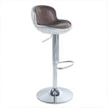 18" Brancaster Grain Leather Barstool Vintage Brown/Aluminum - Acme Furniture: Retro Shelter Arms, No Assembly