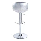 Tabouret de bar 18" Brancaster en cuir grainé marron vintage/aluminium - Acme Furniture : accoudoirs Rétro Shelter, aucun assemblage requis