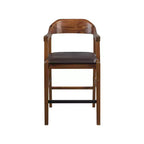 Tabouret de bar à hauteur de comptoir Rasmus, finition brossée, châtaigne - Boraam : Similicuir, style ferme, capacité de 136 kg